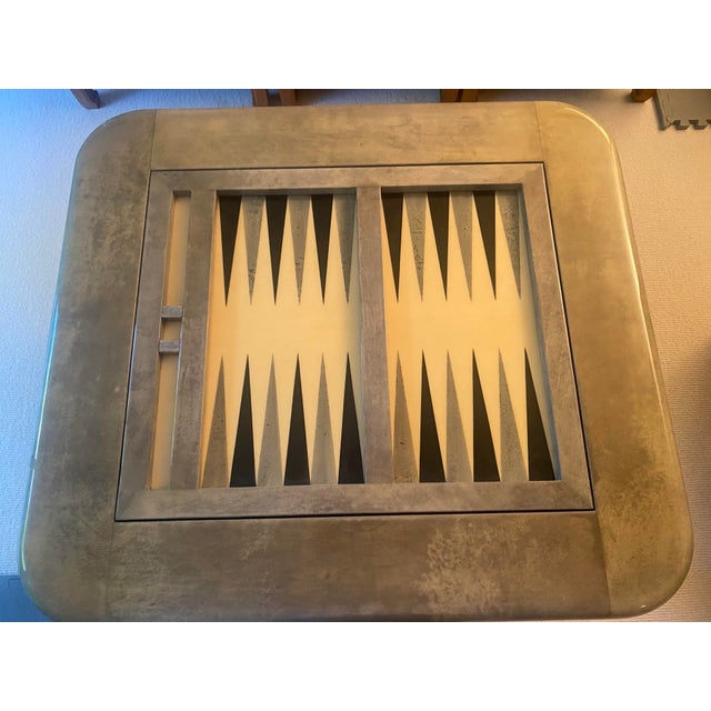 Gray Unique Vintage Goatskin Card/Backgammon Table For Sale - Image 8 of 10