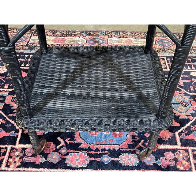 Rolling Rattan Serving Cart, 1970s For Sale - Image 11 of 14
