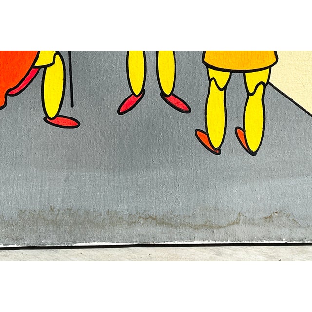 Vintage Italian Futuristic Surrealist Painting "Il Giardino-Degli Eletti" by Diego Cecchin (1987) For Sale - Image 10 of 11