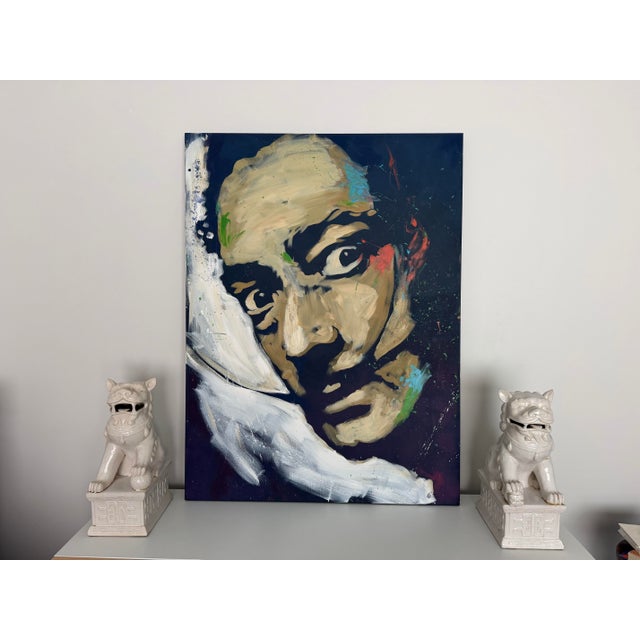 Stunning painting of Salvador Dali by the artist, Amy Burkman. Signed at the bottom I believe the year is 2022. Measures 3...