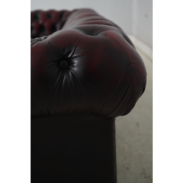 Animal Skin English Style Leather Tufted Chesterfield Sofa For Sale - Image 7 of 18