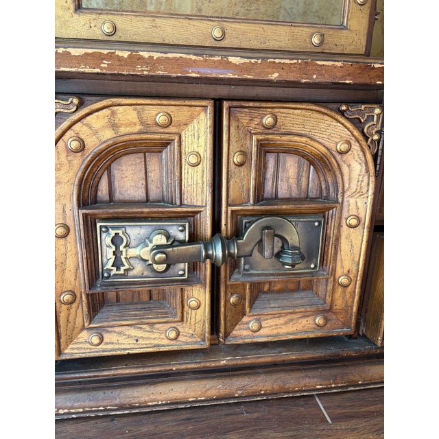 Large china cabinet. It is two pieces and solid wood. We had it for years to display our china. It is in good conditions