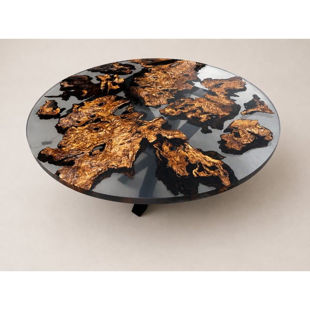 Metal Rondò Resin and Olive Root Table by Andrea Toffanin for Hood For Sale - Image 7 of 7
