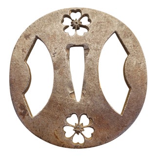 Antique Edo Bronze Maru-Gata Tsuba For Sale