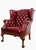Wood Chesterfield Wingback Leather Chair & Matching Ottoman by Hancock and Moore For Sale - Image 7 of 12