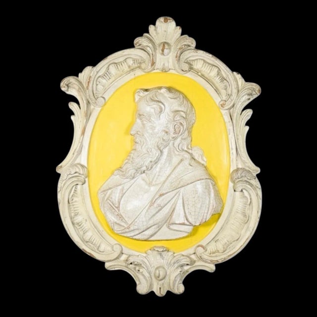 I love this piece! It is an early Italian carved wood wall plaque done in Grand Tour styling. It depicts a male bust on a...