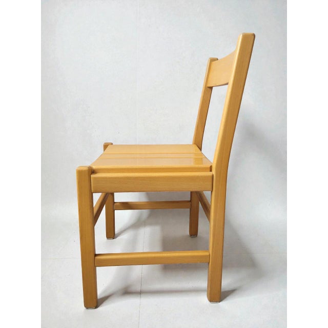 1980s Vintage Chairs in Beechwood, 1980s, Set of 4 For Sale - Image 5 of 9