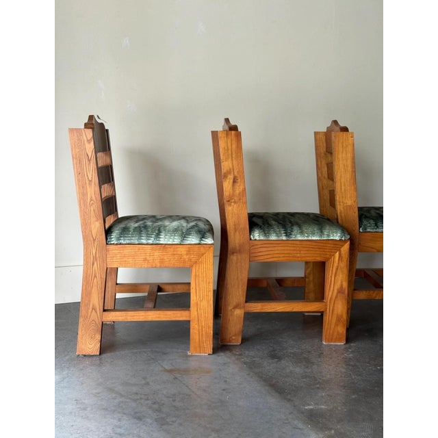 Set of 4 1960s Brutalist Oak Dining Chairs For Sale In Tampa - Image 6 of 6