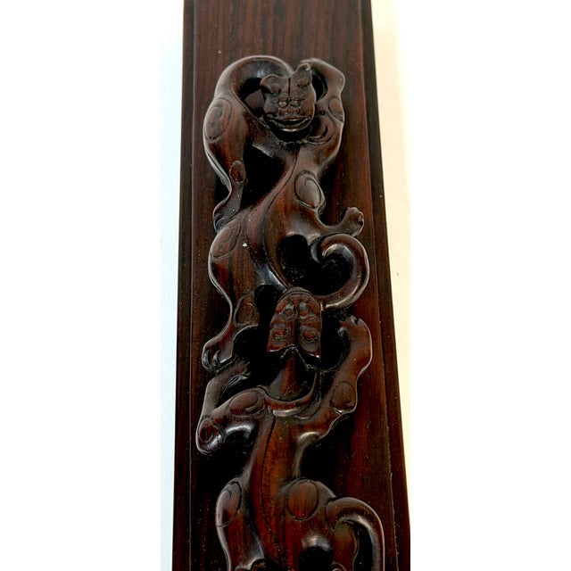 Chinese Scholar's Carved Hongmu Hardwood Qilin Paperweight, Possibly Zitan, Qing For Sale In West Palm - Image 6 of 16