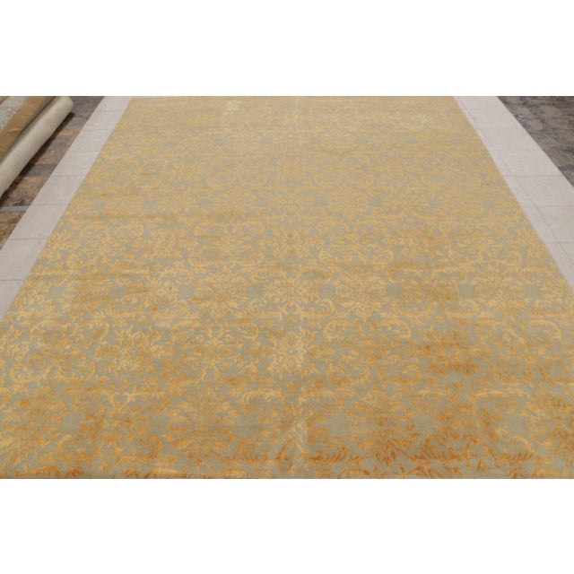 Hand-knotted in wool and all-natural silk, this 8x10 transitional rug is an addition to the European rug collection by Rug...