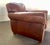 Pair of Leather Club Chairs, French Art Deco-Style, Classic Distressed Brown Leather, "Mustache" Back For Sale - Image 9 of 13