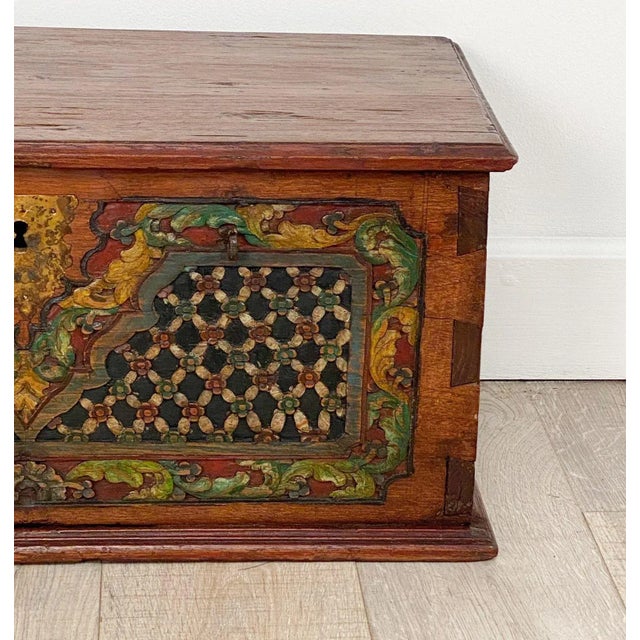 Southeast Asian Carved and Painted Document Box, 19th Century For Sale - Image 4 of 11