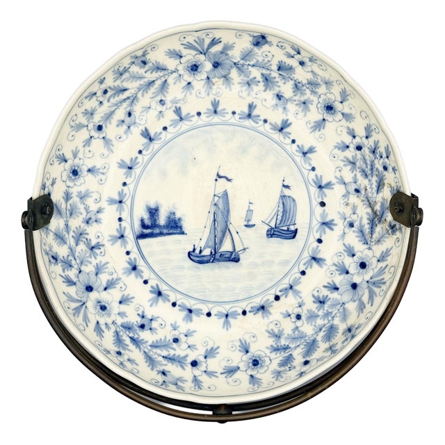 Antique Plate with Strawflower Border from Meissen, 1890s For Sale