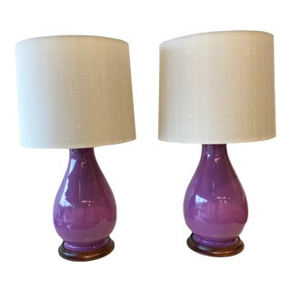 Purple Christopher Spitzmiller Lamps - Set of 2 For Sale