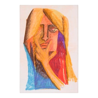 The Gesture - Portrait in Pastel on Paper by Michael William Eggleston For Sale