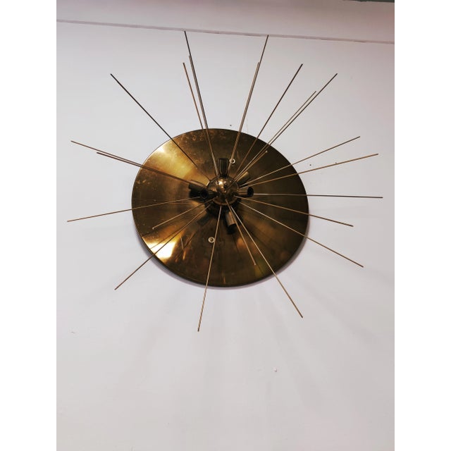 Vintage Brass Sputnik Ceiling Lamp For Sale - Image 12 of 14