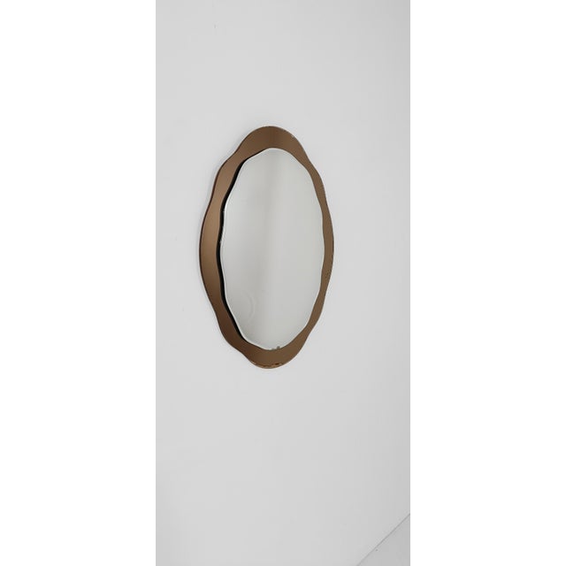 Mid 20th Century Modern Italian Organic Mirror in Bronzed Glass by Cristal Arte, 1970s For Sale - Image 12 of 17
