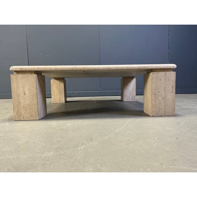 Vintage Travertine Coffee Table, Italy, 1970s, in Very Good conditions. Designed 1970 to 1979