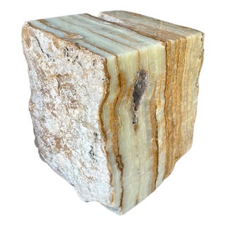 Jupiter Onyx Marble Side Table With Stunning Textures, Modern Organic For Sale