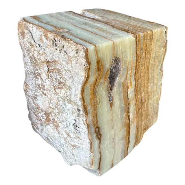 Jupiter Onyx Marble Side Table With Stunning Textures, Modern Organic For Sale
