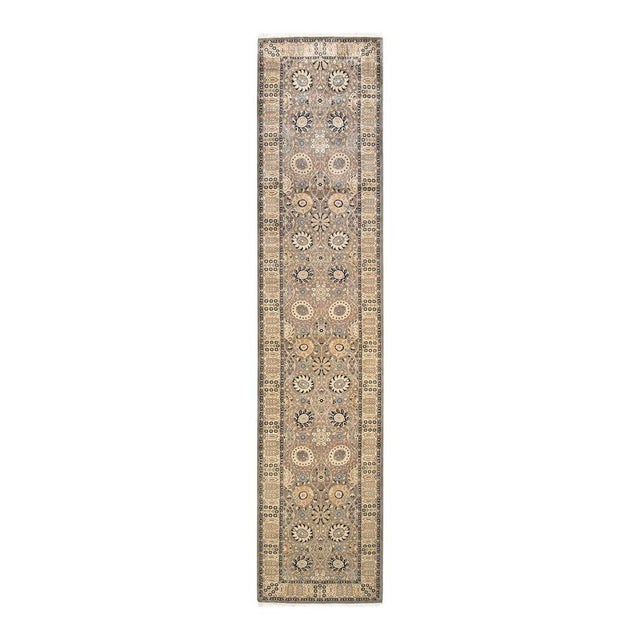 Gray Mogul, One-of-a-Kind Hand-Knotted Area Rug in Light Gray, 3' 1" x 14' 7" For Sale - Image 8 of 8