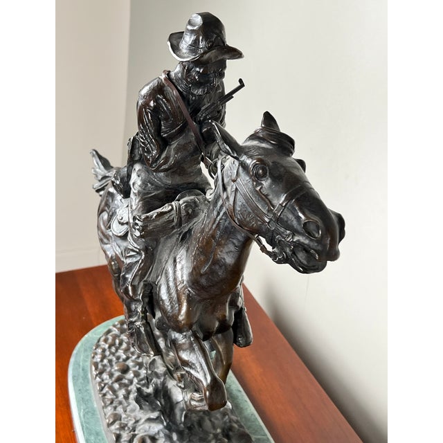 1970s 1970s After Frederick Remington “Trooper of the Plains” Lost Wax Bronze Sculpture 1909 For Sale - Image 5 of 10
