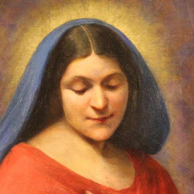 1920s Italian Artist, The Madonna, 1929, Oil on Canvas, Framed For Sale - Image 5 of 16