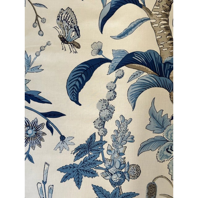 Traditional Schumacher Cranley Garden Blue Fabric 7 1/2 Yards Cotton For Sale - Image 3 of 6