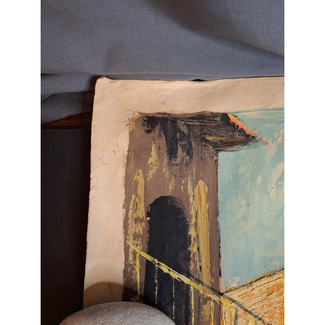 Avigdor Luisada Pair Original Oil Paintings Jerusalem & Sea of Galilee Modernism For Sale - Image 15 of 18