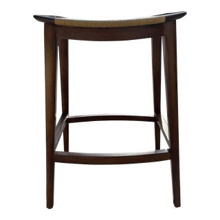 2 McGuire Curved Walnut Counter Stools For Sale