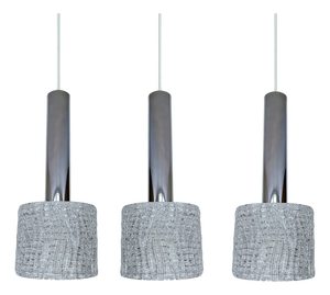 Vintage Glass Pendant Lights from Kalmar, 1970s, Set of 3