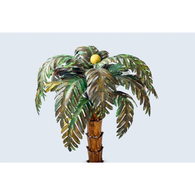 Art Deco 20th Century Vintage Painted Tole Palm Tree For Sale - Image 3 of 6