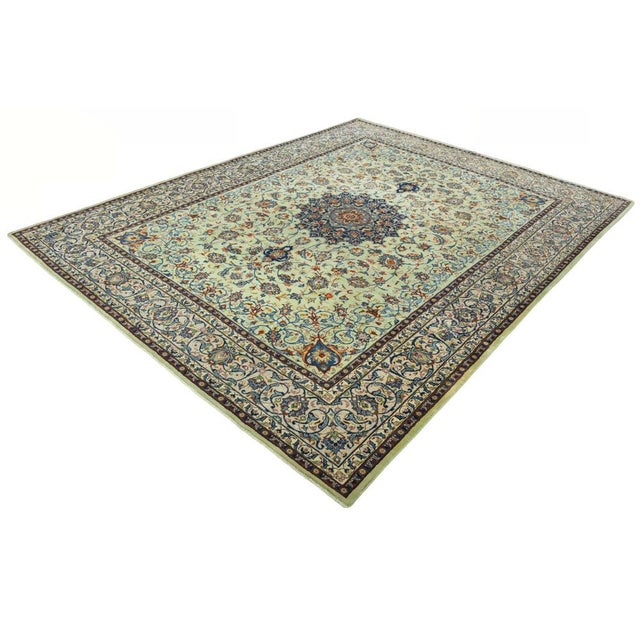 Hand-Knotted Kashan Rug in Cork Wool, 2000s For Sale - Image 13 of 13
