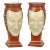 Pair of Antique French Vases Made of Hand-Painted Unglazed Porcelain Representing Two Faces/Masks, Signed by Aladin For Sale