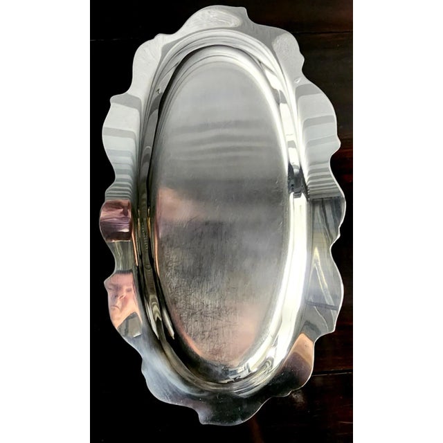 1960s Wilcox Vintage Fine Silver Plate "Joanne" Oval Serving Tray For Sale - Image 5 of 13