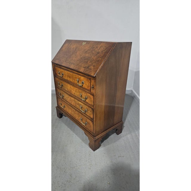 Queen Anne Burr Walnut Bureau For Sale - Image 6 of 15