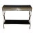 John Vesey Attributed Steel & Brass Two Teir Console W/ Black Glass For Sale