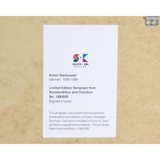 Printmaking Materials 1995 “Konstruktion and Intuition” Serigraph Print by Anton Stankowski For Sale - Image 7 of 7