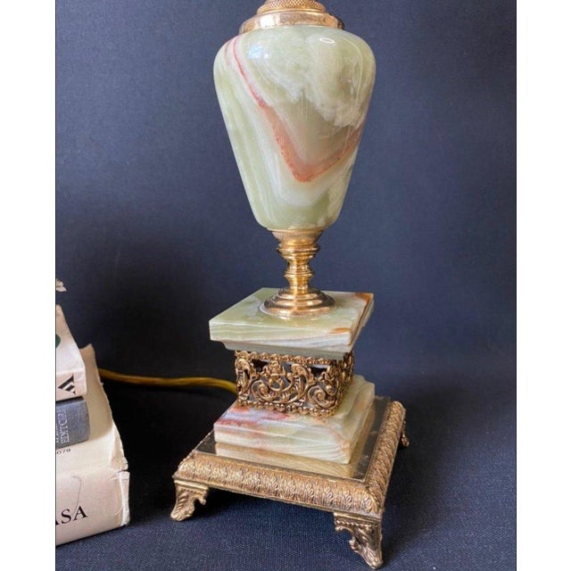 Vintage Italian Alabaster and Glass Lamp, 1960s For Sale - Image 6 of 9