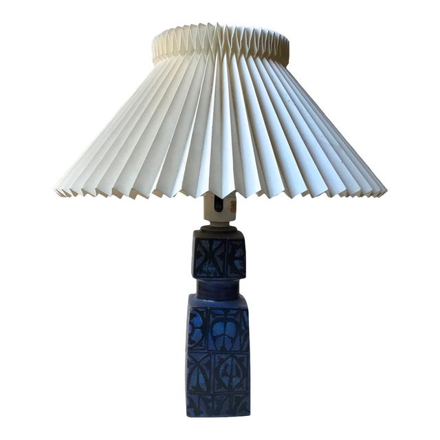 Blue Ceramic Table Lamp by Nils Thorsson for Royal Copenhagen & Fog & Morup, 1970s For Sale - Image 10 of 10