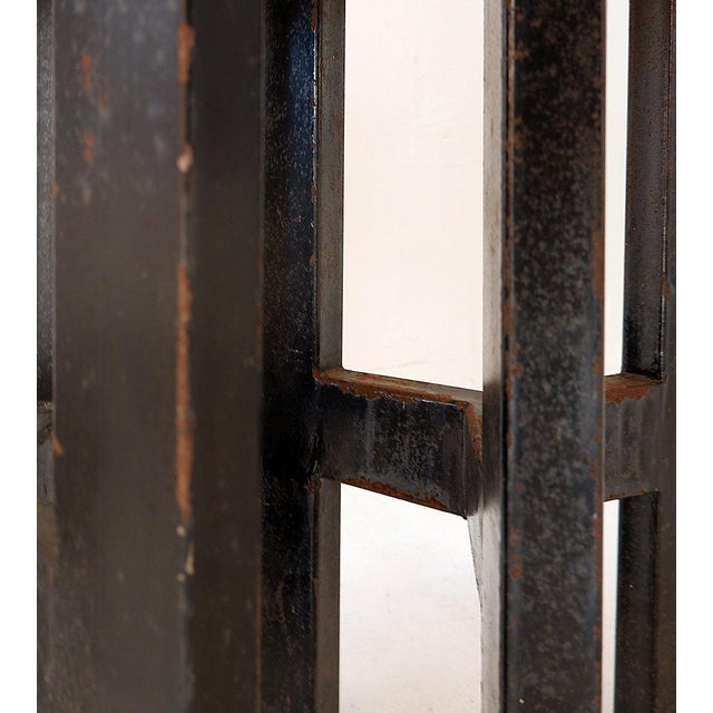 Forest Green Console Table with Malachite Top and Double Tripod Legs in Black Metal For Sale - Image 8 of 16