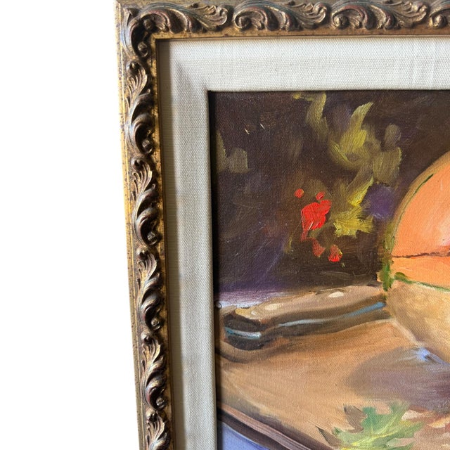 Impressionist Michael Logan (1939-2016) California Impressionist Cantaloupe Still Life Oil Painting, Framed For Sale - Image 3 of 11