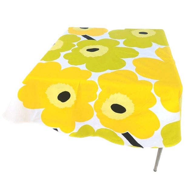 Mid-Century Modern Marimekko 60" Round "Unikko" Tablecloth For Sale - Image 3 of 7