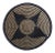 African Hand-Made Round Basket, 11 In. Diameter, Natural and Black For Sale