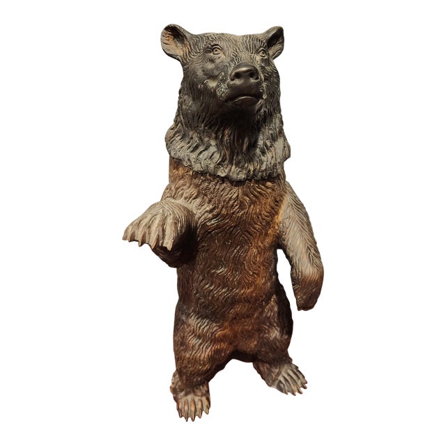 Vintage Grizzly Bear Cast Metal Ice Bucket Wine Champagne Cooler For Sale