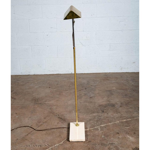 MidCentury Modern Marble Adjustable Gold Brass Pull Floor Lamp Chairish