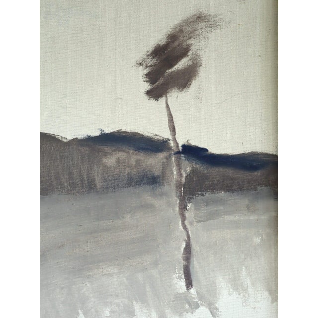 Mid-Century Modern 'The Quiet Whisper of Trees' Swedish Minimalist Abstract Landscape Oil Painting, Framed For Sale - Image 9 of 10