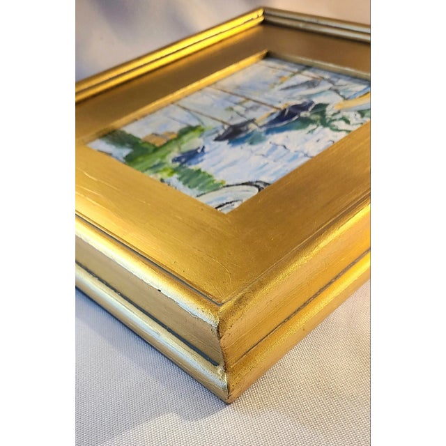 Original Painting ‘Sailboats on the Seine’ For Sale In New York - Image 6 of 8