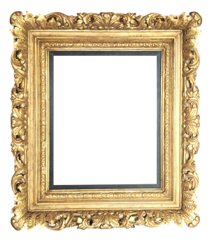 Italian Baroque Carved and Gilded Frame with Gold Leaf