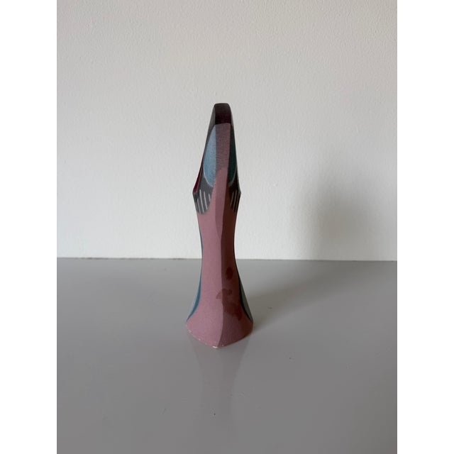 1990's Vintage Signed Sculptural Abstract Modernist Art Ceramic Vase For Sale - Image 10 of 10